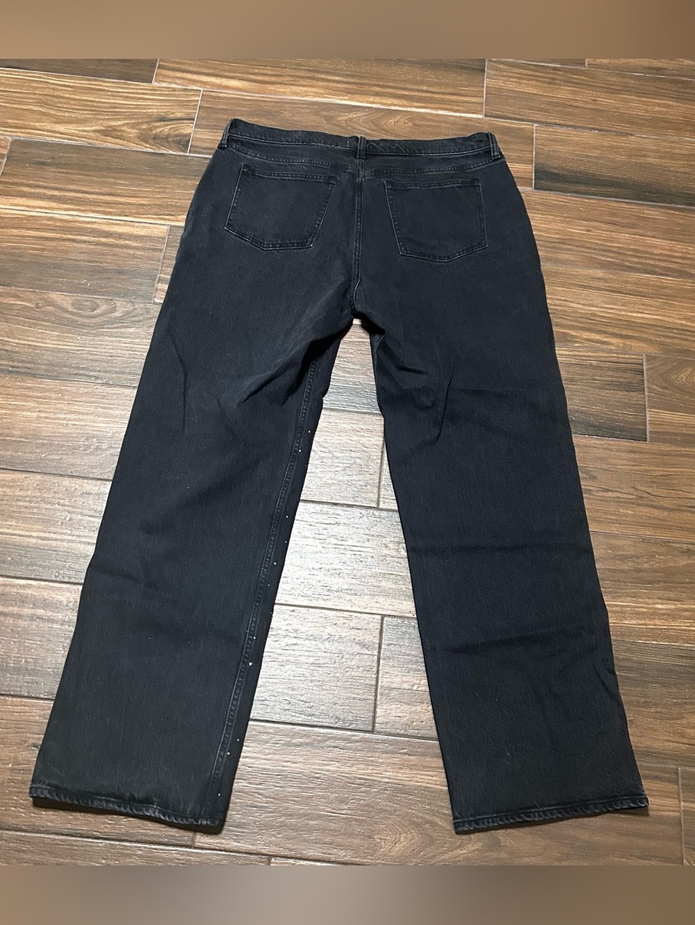 33L 16L Abercrombie & Fitch The Baggy Low Rise Jeans Embellished Black Wash - Picture 2 of 9